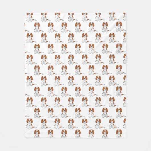 Blenheim Cavalier King Charles Spaniel Pattern Fleecedecke (Vorderseite)
