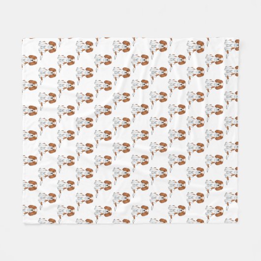 Blenheim Cavalier King Charles Spaniel Pattern Fleecedecke (Vorderseite (Horizontal))