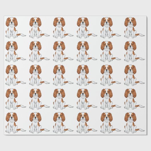 Blenheim Cavalier King Charles Spaniel Pattern Geschenkpapier (Flach)