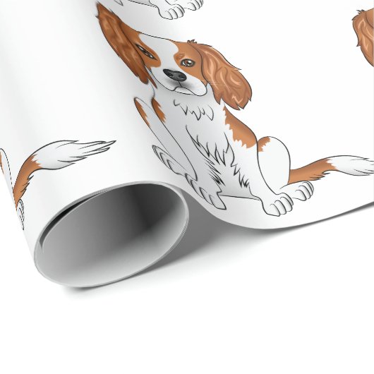 Blenheim Cavalier King Charles Spaniel Pattern Geschenkpapier (Rolleneckpunkt)
