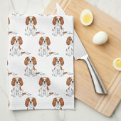 Blenheim Cavalier King Charles Spaniel Pattern Geschirrtuch (Viertel Falte)