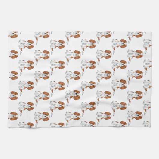 Blenheim Cavalier King Charles Spaniel Pattern Geschirrtuch (Horizontal)