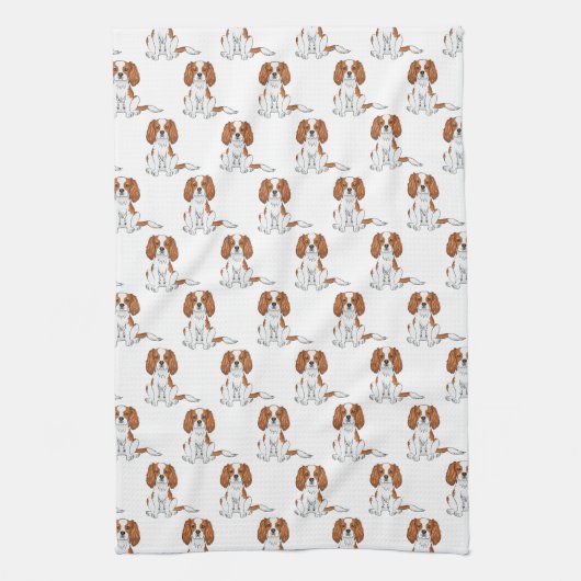 Blenheim Cavalier King Charles Spaniel Pattern Geschirrtuch (Vertikal)