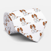 Blenheim Cavalier King Charles Spaniel Pattern Krawatte (Gerollt)