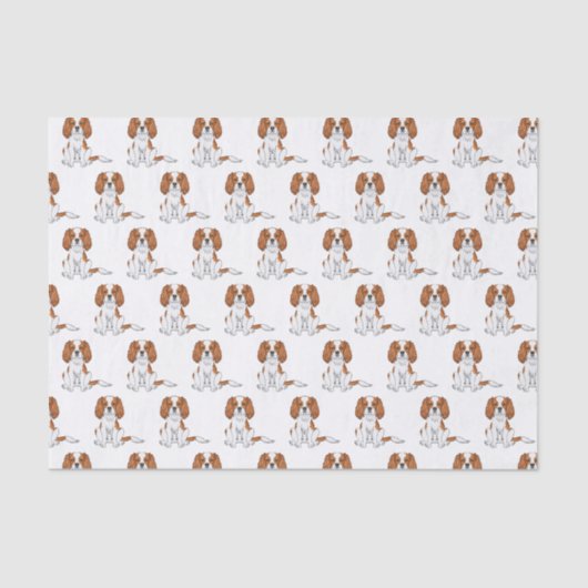 Blenheim Cavalier King Charles Spaniel Pattern Seidenpapier (Vorderseite)