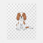 Blenheim Cavalier King Charles Spaniel & Paws Fleecedecke (Vorderseite)