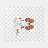 Blenheim Cavalier King Charles Spaniel & Paws Fleecedecke (Vorderseite (Horizontal))
