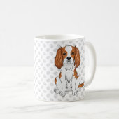 Blenheim Cavalier King Charles Spaniel & Paws Kaffeetasse (VorderseiteRechts)