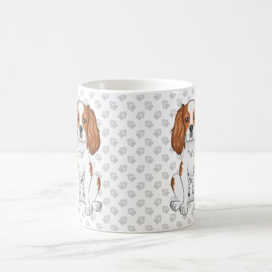 Blenheim Cavalier King Charles Spaniel & Paws Kaffeetasse (Mittel)