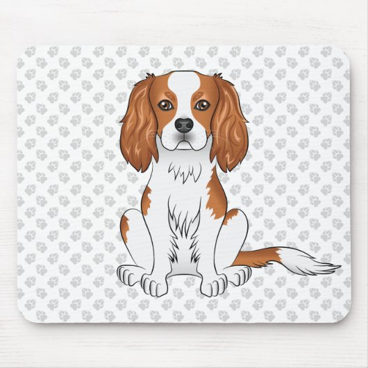 Blenheim Cavalier King Charles Spaniel & Pfoten Mousepad (Vorne)