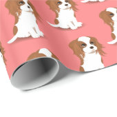 Blenheim Cavalier King Charles Spaniel Pink Geschenkpapier (Rolleneckpunkt)