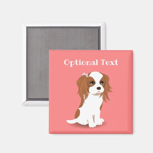 Blenheim Cavalier King Charles Spaniel Pink Magnet (Vorderseite/Rückseite)