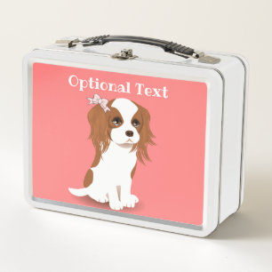 Blenheim Cavalier King Charles Spaniel Pink Metall Brotdose