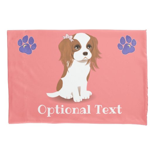 Blenheim Cavalier King Charles Spaniel Pink Pillow Kissenbezug (Vorderseite)