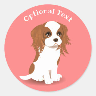 Blenheim Cavalier King Charles Spaniel Pink Runder Aufkleber