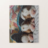 Blenheim Cavalier King Charles Spaniel Puppies Puzzle (Vertikal)