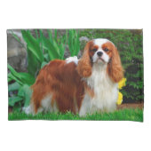 Blenheim Cavalier King Charles Spaniel Puppy Dog Kissenbezug (Vorderseite)