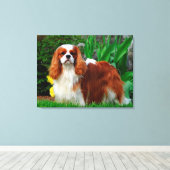 Blenheim Cavalier King Charles Spaniel Puppy Dog Leinwanddruck (Insitu (Holzboden))
