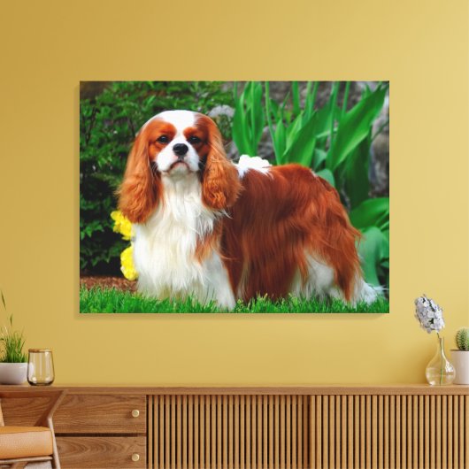 Blenheim Cavalier King Charles Spaniel Puppy Dog Leinwanddruck (Insitu (Wohnzimmer))