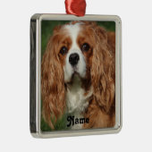 Blenheim Cavalier King Charles Spaniel Puppy Dog Ornament Aus Metall (Rechts)