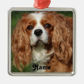 Blenheim Cavalier King Charles Spaniel Puppy Dog Ornament Aus Metall (Vorne)