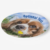 Blenheim Cavalier King Charles Spaniel Puppy Dog Pappteller (Schrägansicht)