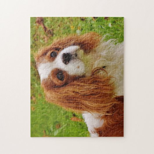 Blenheim Cavalier King Charles Spaniel Puppy Dog Puzzle (Vertikal)