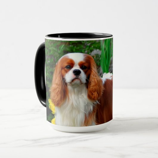 Blenheim Cavalier King Charles Spaniel Puppy Dog Tasse (Vorderseite Links)