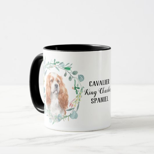 Blenheim Cavalier King Charles Spaniel Tasse (Vorderseite Links)