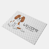 Blenheim Cavalier King Charles Spaniel & Text Fußmatte (Schrägansicht)