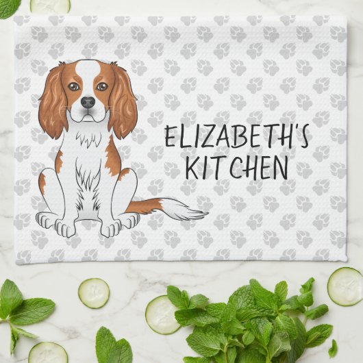 Blenheim Cavalier King Charles Spaniel & Text Geschirrtuch (Gefaltet)