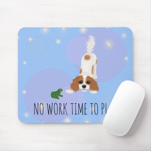 Blenheim Cavalier King Charles Spaniel und Frog Mousepad (Mit Mouse)
