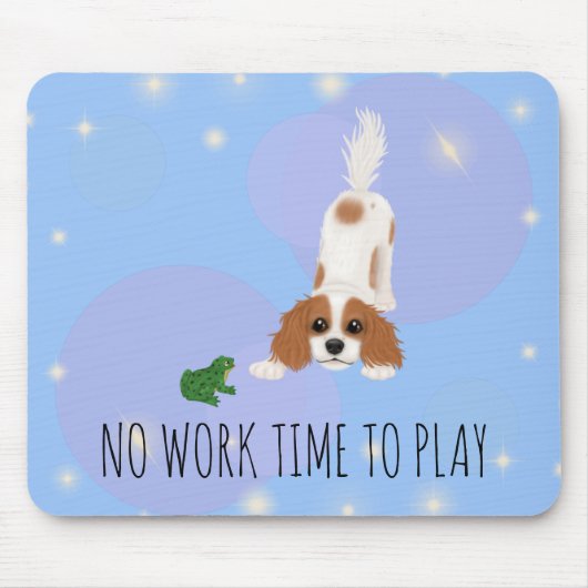 Blenheim Cavalier King Charles Spaniel und Frog Mousepad (Vorne)