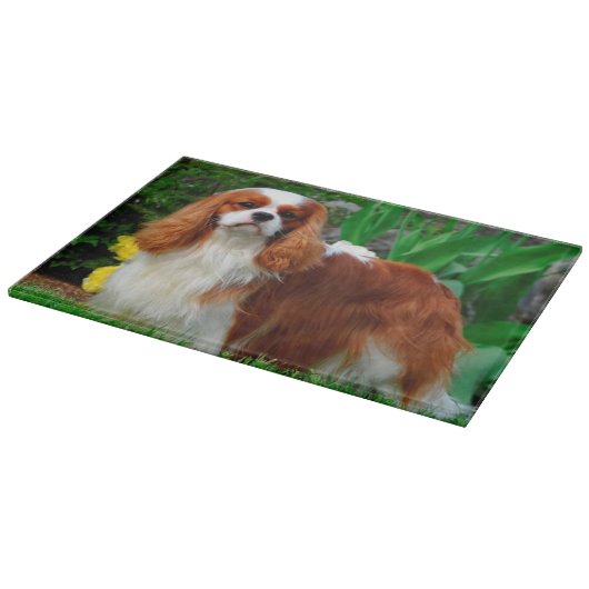 Blenheim Cavalier King Charles Spaniel Welpe Hund Schneidebrett (Ecke)