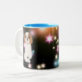Blenheim Cavalier King Charles Spaniel Zweifarbige Tasse (Vorderseite Links)