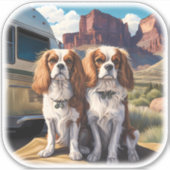 Blenheim Cavalier King Charles Spaniels RV Aufkleber (Vorderseite)