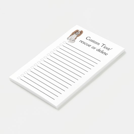 Blenheim Cavalier King Charles Spanier Post-it Klebezettel (angewinkelt)