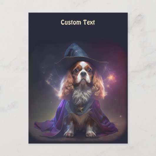 Blenheim Cavalier King Charles Wizard Postkarte (Vorderseite)