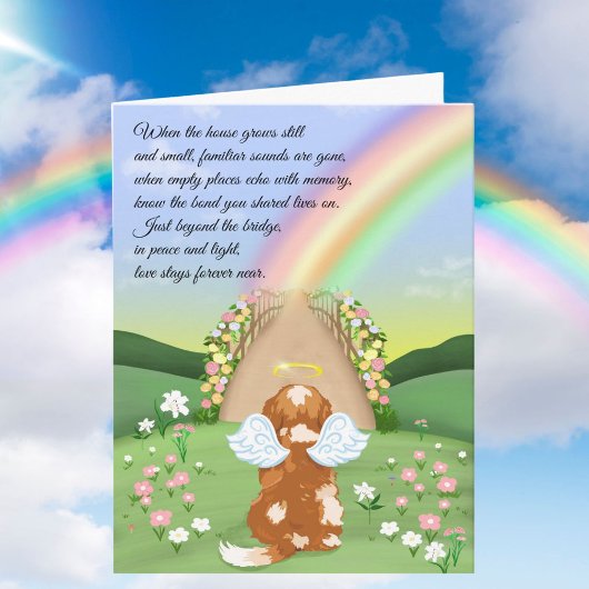Blenheim Cavalier King Rainbow Bridge Beileid Karte