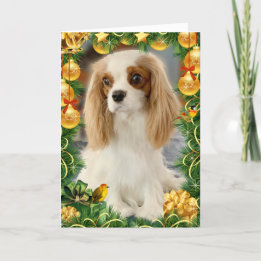 Blenheim Cavalier Spaniel Holiday Card Karte