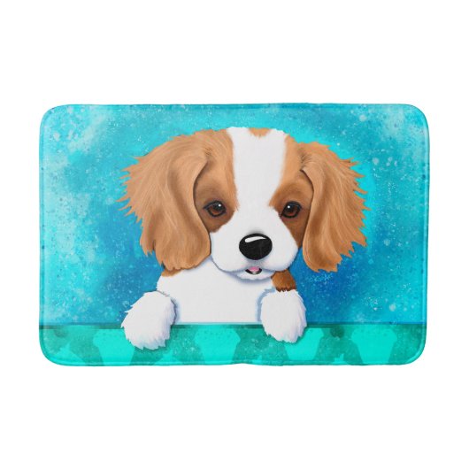 Blenheim Cavalier Spaniel Puppy Badematte (Vorderseite)