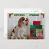 Blenheim Christmas Cavalier Feiertagspostkarte (Vorne/Hinten)