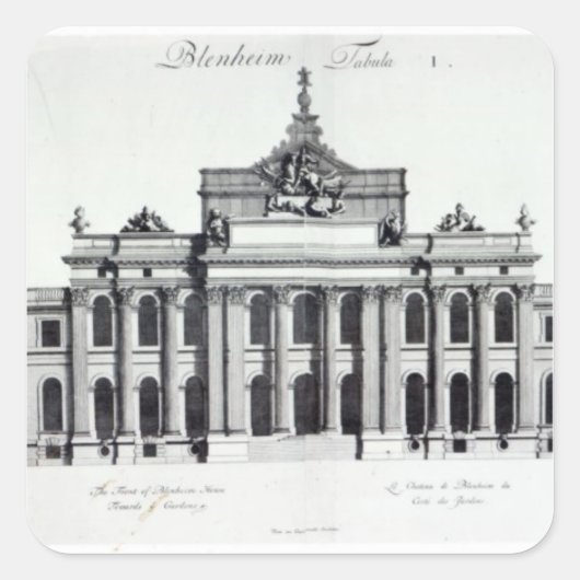 Blenheim Palace Quadratischer Aufkleber (Vorderseite)