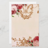 Blenheim Rose - Blumenblatt-Rosa - persönlich Briefpapier (Vorne/Hinten)