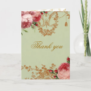 Blenheim Rose - Elegante Sage Green Vielen Dank Dankeskarte