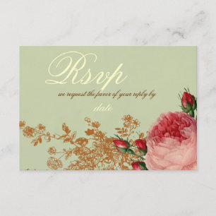 Blenheim Rose- Elegante Sagegrün RSVP Einladung