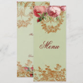 Blenheim Rose - Elegantes Menü auf der Speisekarte Menükarte (Vorne/Hinten)