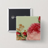 Blenheim Rose - Elegantes Salbeigrün Button (Vorne & Hinten)