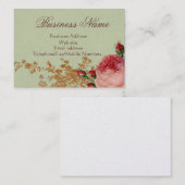 Blenheim Rose - Elegantsage Grün Silber Visitenkarte (Vorne/Hinten)