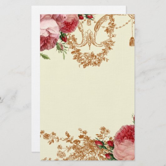 Blenheim Rose - Elfenbein - persönlich Briefpapier (Vorne/Hinten)
